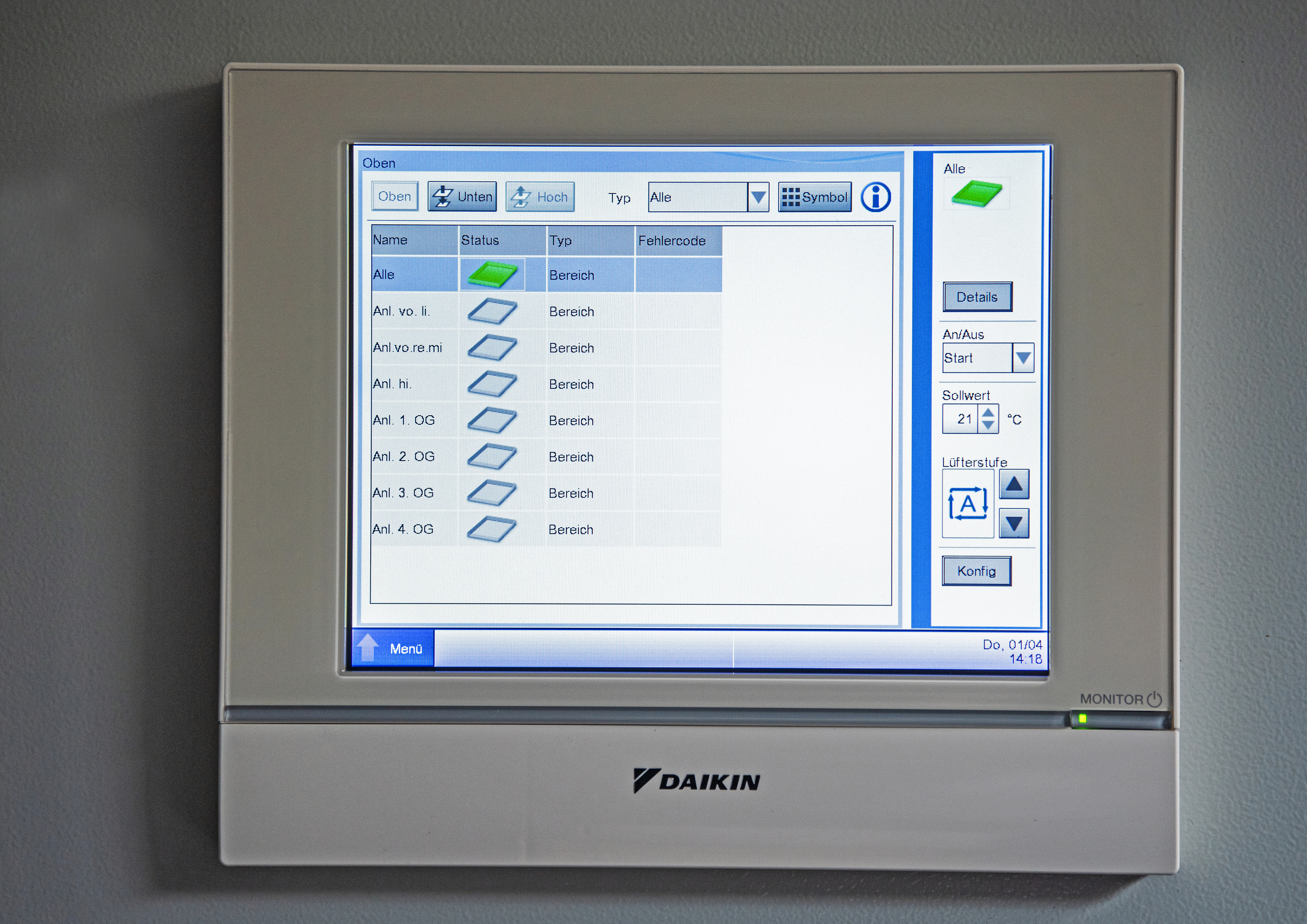 Der Intelligent Touch Manager (iTM) von Daikin lässt eine zentrale Steuerung und Überwachung des gesamten Systems zu. © DAIKIN