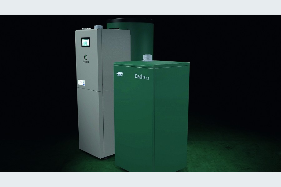 Zukunftsweisende Brennstoffzellentechnik ist ein Erfolgskonzept: Der Dachs 0.8 ist die blaue Energielösung für das energieeffiziente Eigenheim. Quelle: SenerTec