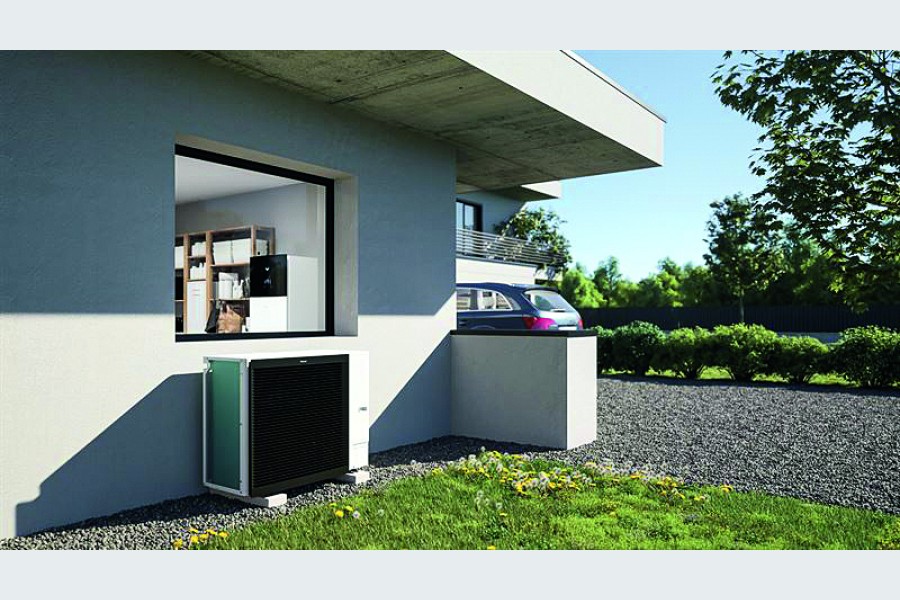Die neue Wärmepumpe Daikin Altherma 3 R kommt mit einem neu gestalteten Außengerät in den Leistungsklassen 11- 16 kW auf den Markt. Quelle: Daikin