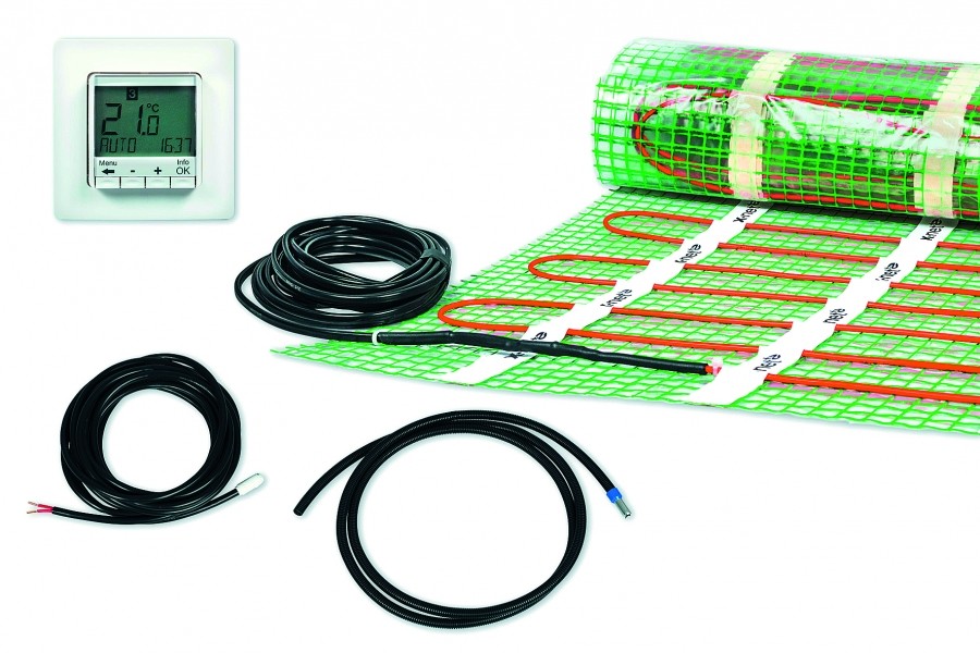 Als Elektroflächenheizung ergänzt das neue x-net +e11 Mattensystem das Kermi x-net Portfolio. Dank der geringen Mattenhöhe von 3,5 mm eignet es sich besonders für die Renovierung. Quelle: Kermi GmbH