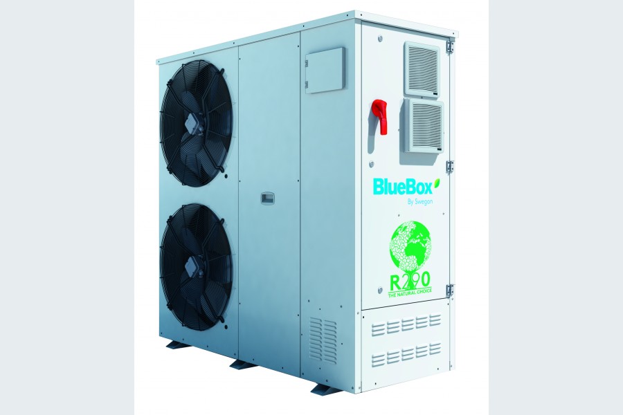 Die Swegon BlueBox GEYSER SKY R0 nutzt das natürliche Kältemittel Propan (R290). Quelle: Swegon