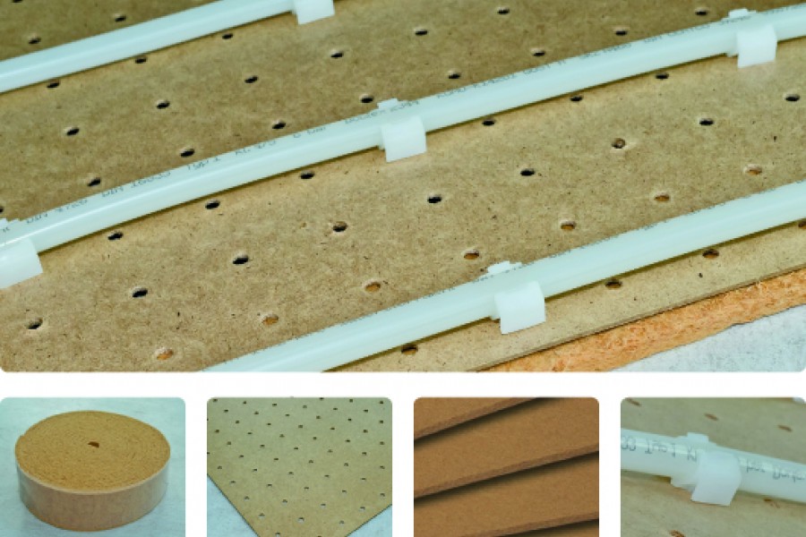 Die Biofaser-Lochplatte-Platte besteht aus gepressten Holzfasern und schützt die darunter liegende Dämmung vor Beschädigungen. Quelle: Zewotherm GmbH