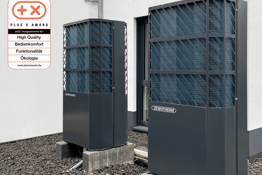 Ausgezeichnet beim „Plus X Award 2022“ für High Quality, Bedienkomfort, Funktionalität und Ökologie: Die Zewotherm-Wärmepumpen der Reihe „ZEWO Lambda“ konnten in gleich vier Kategorien überzeugen. Quelle: Zewotherm