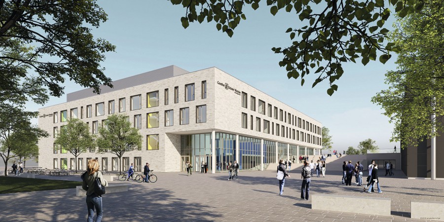 Die Goetheschule in Wetzlar wird neu gebaut. Der Einzug soll noch im Sommer stattfinden. Bild: Schmees Wagner, Gießen