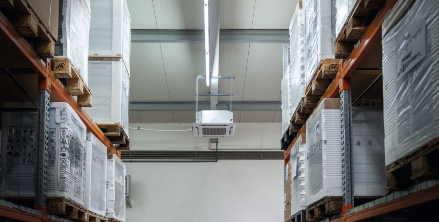 Auch Lager, Pausen- und Büroräume wurden mit neuen LG Geräten ausgestattet. Bild: LG Air Solution 