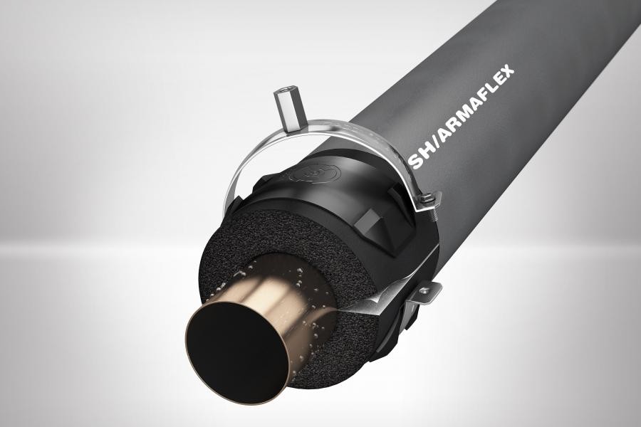 EnEV-konforme Dämmung der Rohraufhängung mit dem Armafix X Rohrträger Bild: Armacell