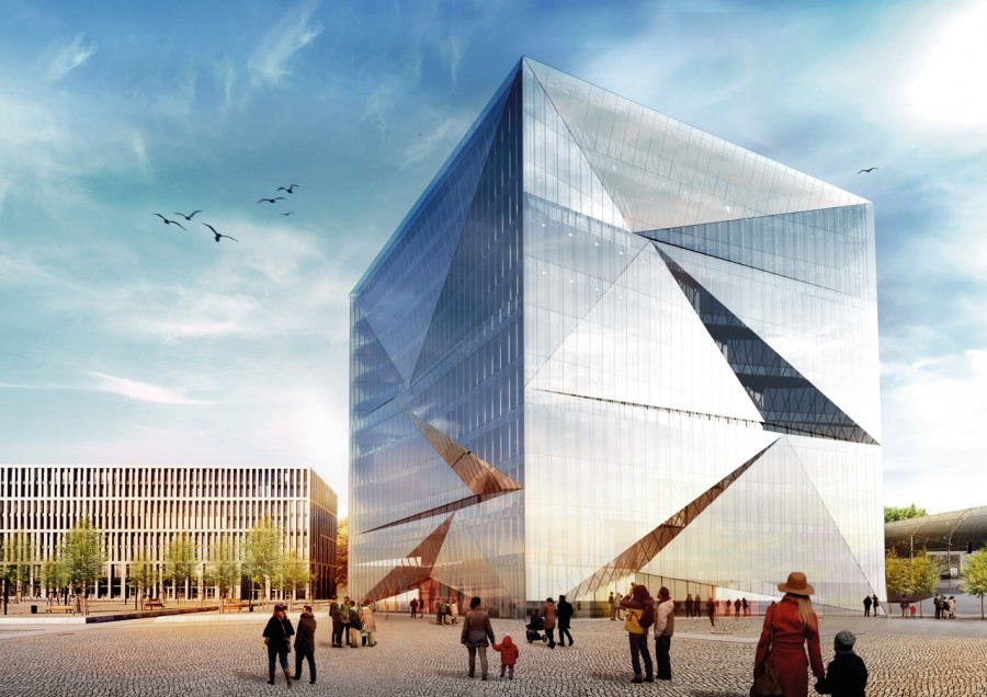 Visualisierung des cube berlin auf dem Washingtonplatz Quelle: ©CA Immo