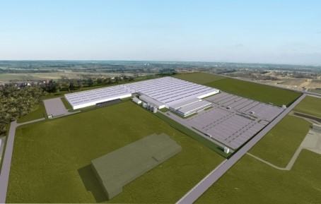 So wird die neue Daikin Produktionsstätte in Lodz (Polen) aus der Vogelperspektive aussehen. Bild: © DAIKIN
