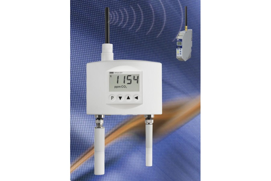 Der JUMO Wtrans E01 ist ein hochpräzises Messgerät für die Messgrößen Feuchte, Temperatur und CO2-Gehalt.