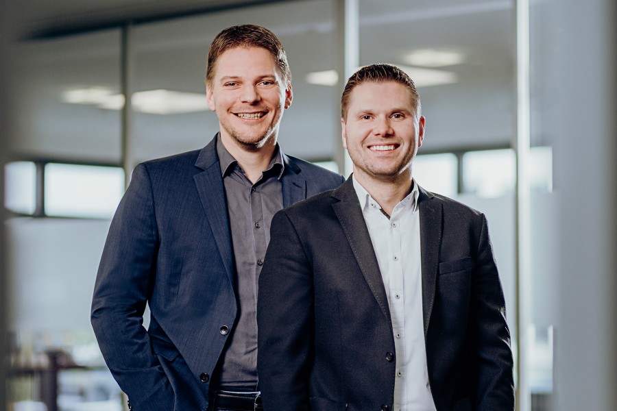 Geschäftsführer Andreas Piephans und Daniel Schuschan. Quelle: mfh systems