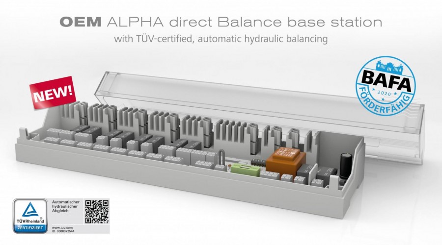 Die neue OEM Alpha direct Balance Basisstation führt selbstständig einen automatischen hydraulischen Abgleich des Heizsystems durch. Quelle: Möhlenhoff GmbH, Salzgitter
