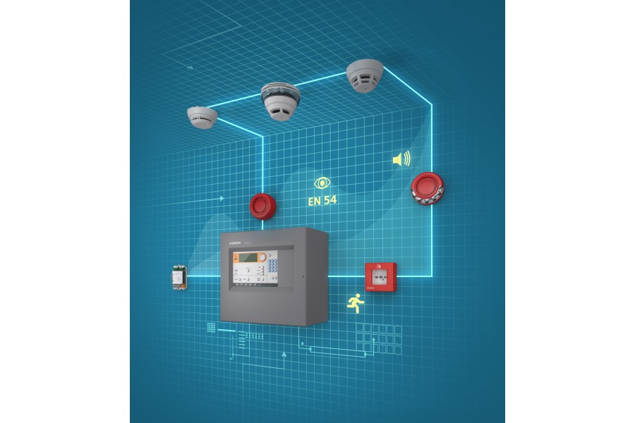 Mit der automatischen Konfiguration erkennt die Cerberus FIT-Zentrale alle angeschlossenen Geräte und liest sie automatisch ein, damit der Betrieb sofort aufgenommen werden kann. Quelle: Siemens