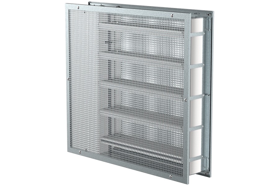 Die Brandschutzklappe F-B90 in Lamellenform kann liegend sowie stehend in Wand und Decke im Nass- und Trockenbau installiert werden. Quelle: Systemair GmbH