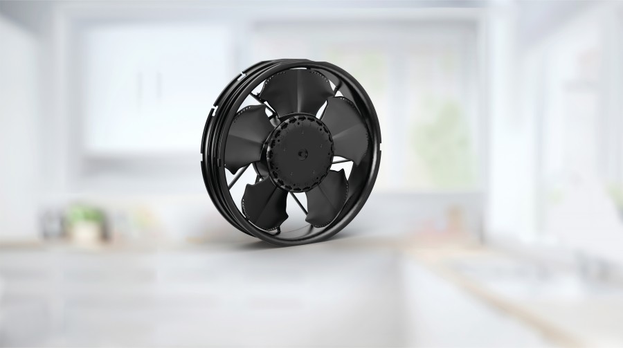 Neuer Ventilator mit Drehrichtungsumkehr. Der Reversierventilator ist speziell für Anforderungen in Push-Pull-Anwendungen entwickelt. Quelle: ebm-papst