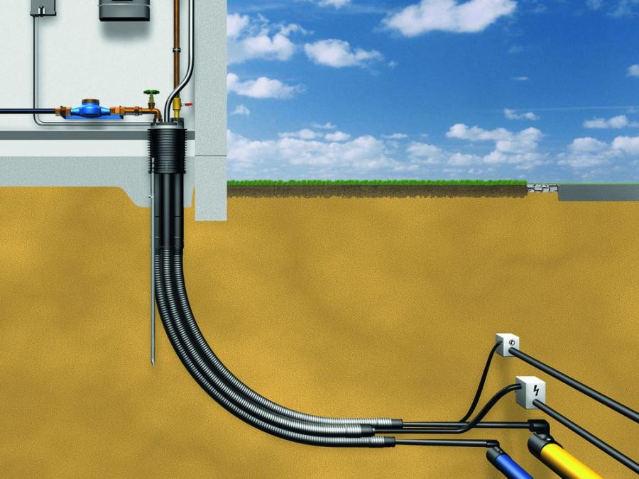 Über die zum System passenden Leerrohre ist die Verlegung der Rohre und Kabel jederzeit ausführungsfreundlich möglich.
