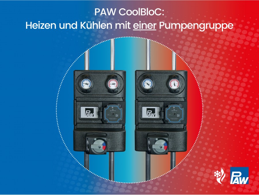 PAW stellt mit dem CoolBloC die erste Pumpengruppe zum Kühlen und Heizen zur Verfügung. Quelle: PAW GmbH & Co. KG, Hameln