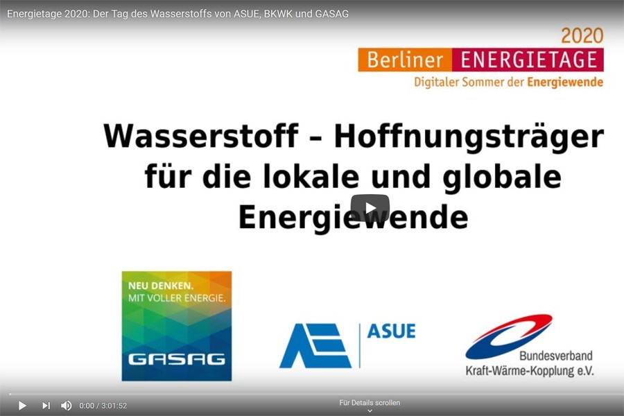 Wasserstoff im Wärmemarkt: Hochaktuell in der Politik, praxisnah in Wasserstoff-KWK, Quartieren und Verteilnetzen. Quelle: B.KWK, Youtube