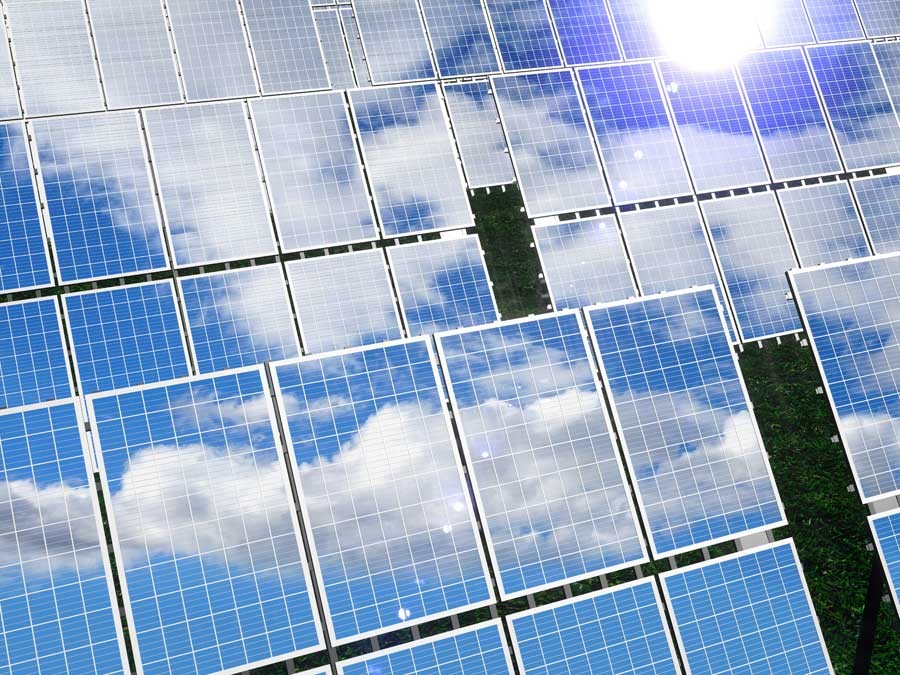 Solarpanele. Quelle: Adobe/Stock 3D-Rendering